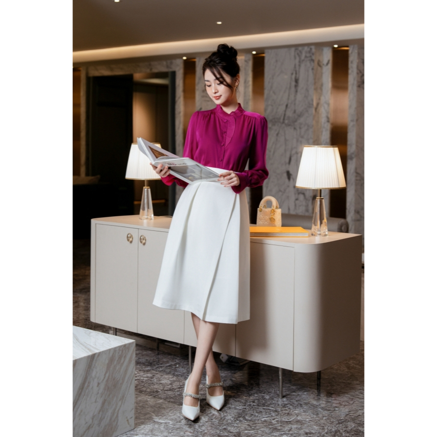Áo Sơ Mi Dập Ly Cổ Thời Trang Nữ Thanh Lịch By LEMIA Design - 23A313