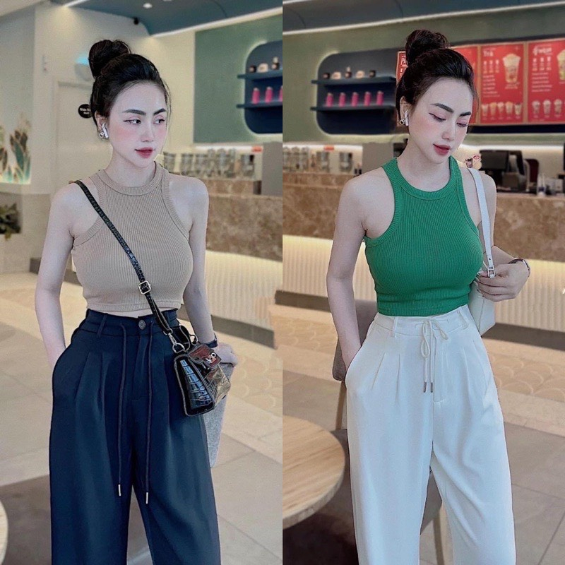 Áo ba lỗ nữ thun tăm mùa hè áo croptop sát nách nữ kiểu ôm body tank top co giãn tốt, mặc đi chơi, đi biển