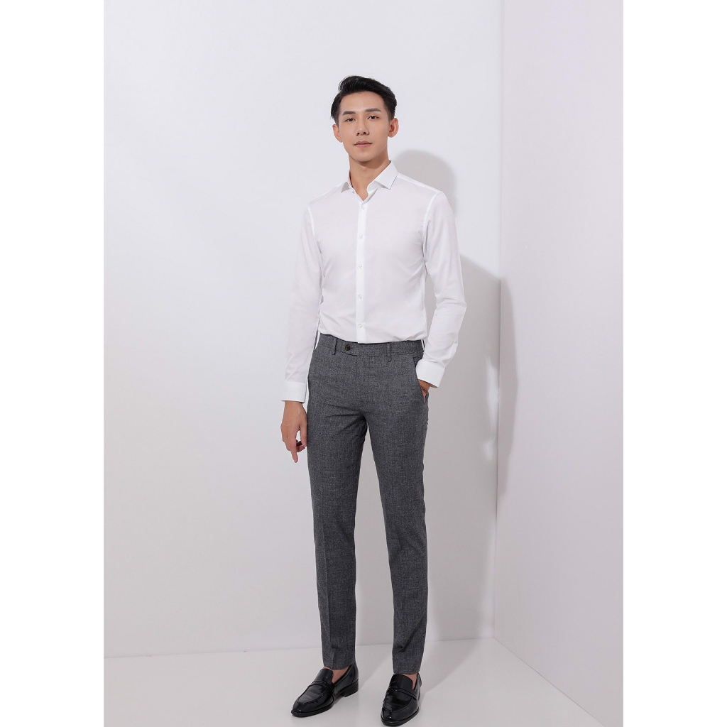 Áo Sơ Mi Nam Trắng Dài Tay Biluxury 7SMDB120TRK Form Slimfit - 7SMDB121TRK Form Regular Basic Trơn Vải Sợi Sồi Cao Cấp