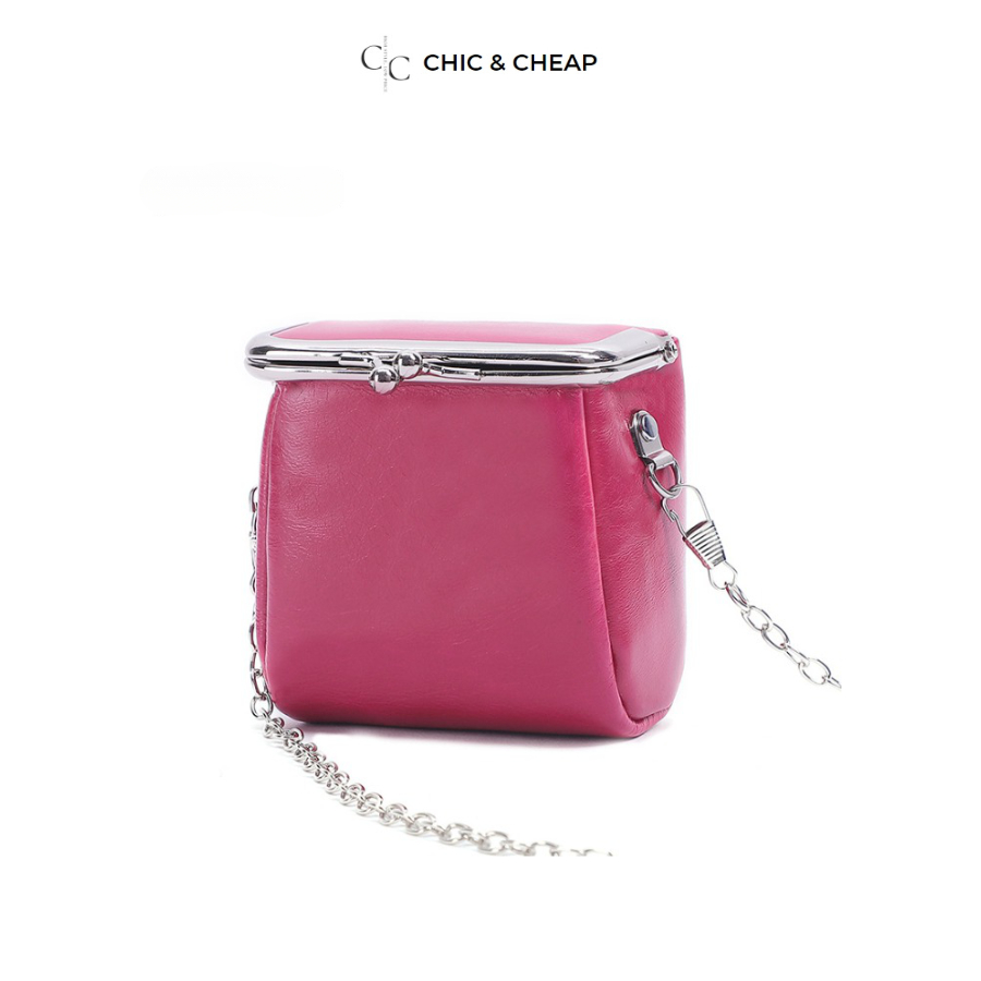 Túi đeo chéo nữ mini CHIC & CHEAP da thật LMJ-01