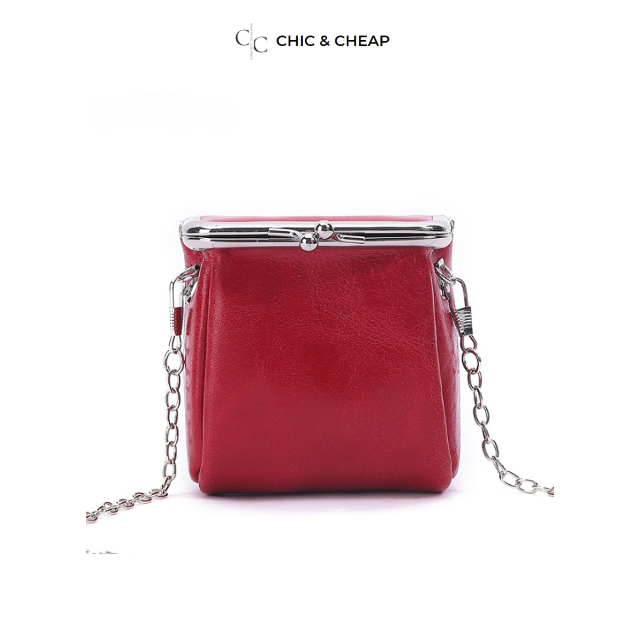 Túi đeo chéo nữ mini CHIC & CHEAP da thật LMJ-01