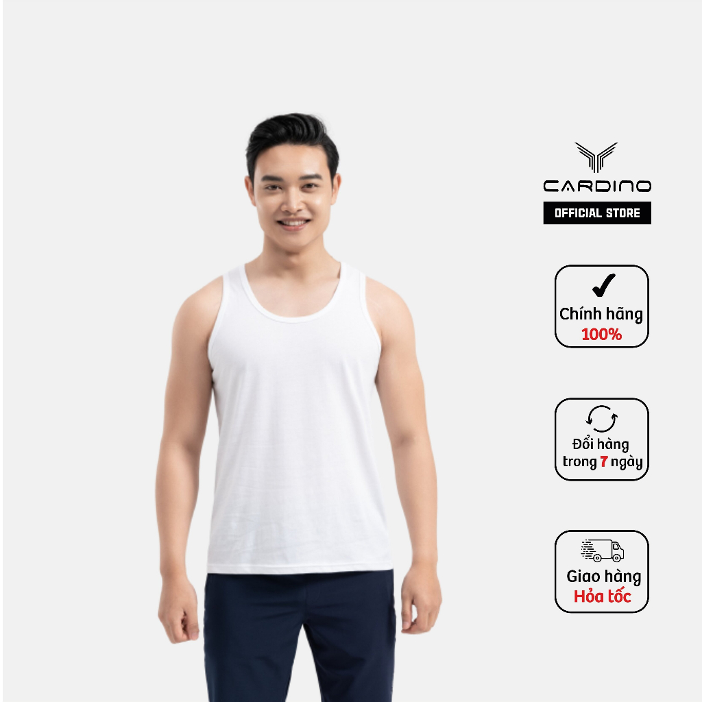 Áo Thun Ba Lỗ Nam CARDINO Kiểu Dáng Thể Thao Áo Ba Lỗ Nam Cotton Mềm Mại Co Dãn 4 Chiều ACN11