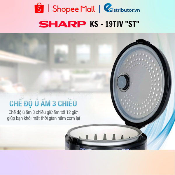 Nồi Cơm Điện Nắp Gài Sharp KS-19TJV-ST/BC - 181TJV/BM - 183TJV-CH/CR - 223TJV-CH/CR (1.8-2.2L) - Hàng chính hãng