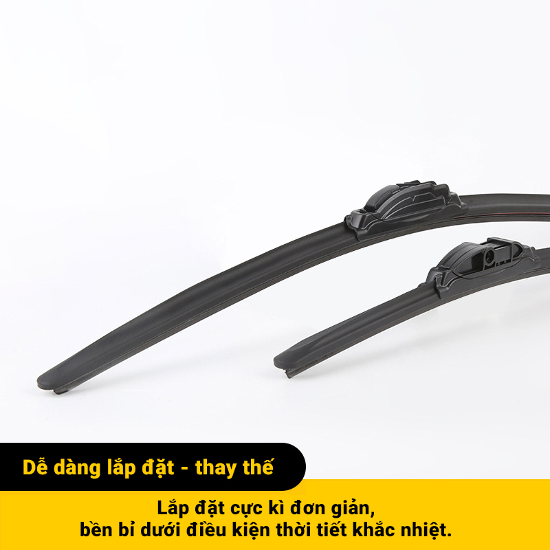 Cần gạt mưa VTS A8 Thanh Mềm lưỡi Silicone Dùng cho các dòng xe Ford, Honda, Mazda, Kia, Hyundai, Toyota - Vbibom