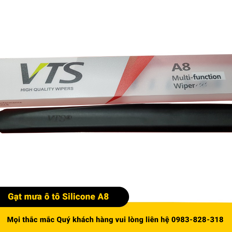 Cần gạt mưa VTS A8 Thanh Mềm lưỡi Silicone Dùng cho các dòng xe Ford, Honda, Mazda, Kia, Hyundai, Toyota - Vbibom