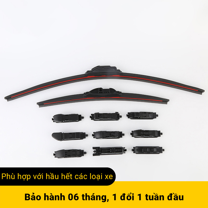 Cần gạt mưa VTS A8 Thanh Mềm lưỡi Silicone Dùng cho các dòng xe Ford, Honda, Mazda, Kia, Hyundai, Toyota - Vbibom