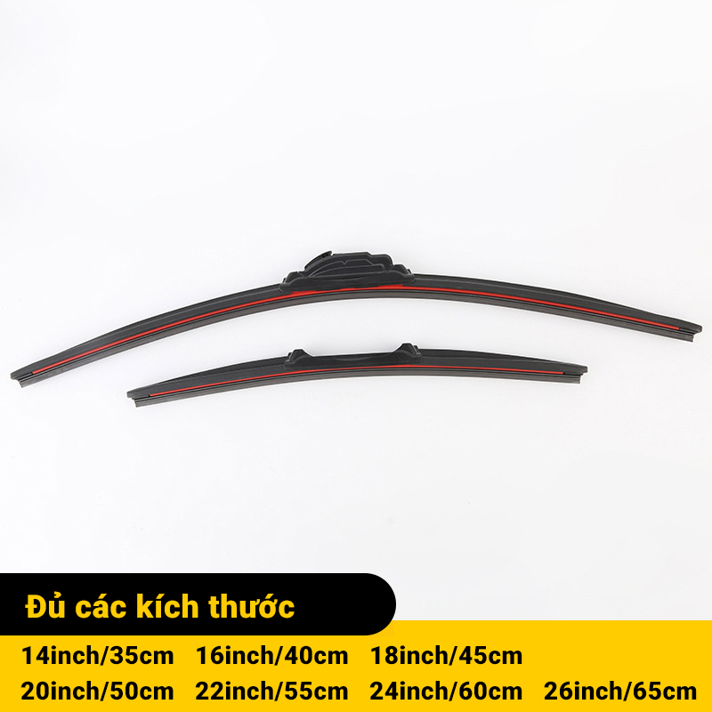 Cần gạt mưa VTS A8 Thanh Mềm lưỡi Silicone Dùng cho các dòng xe Ford, Honda, Mazda, Kia, Hyundai, Toyota - Vbibom