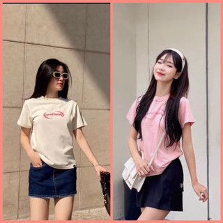 Áo babytee in hình chữ MENDMODE có 2 màu hồng trắng siêu đáng yêu chất gân mịn