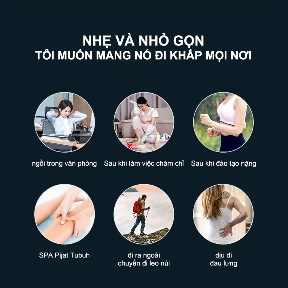 Súng Massage Livideas Rung Lưng Súng Rung Điện Thư Giãn Cơ Nhập Khẩu Chính Hãng 4 IN1 Toàn Thân Giảm Đau Nhức Cơ Toàn