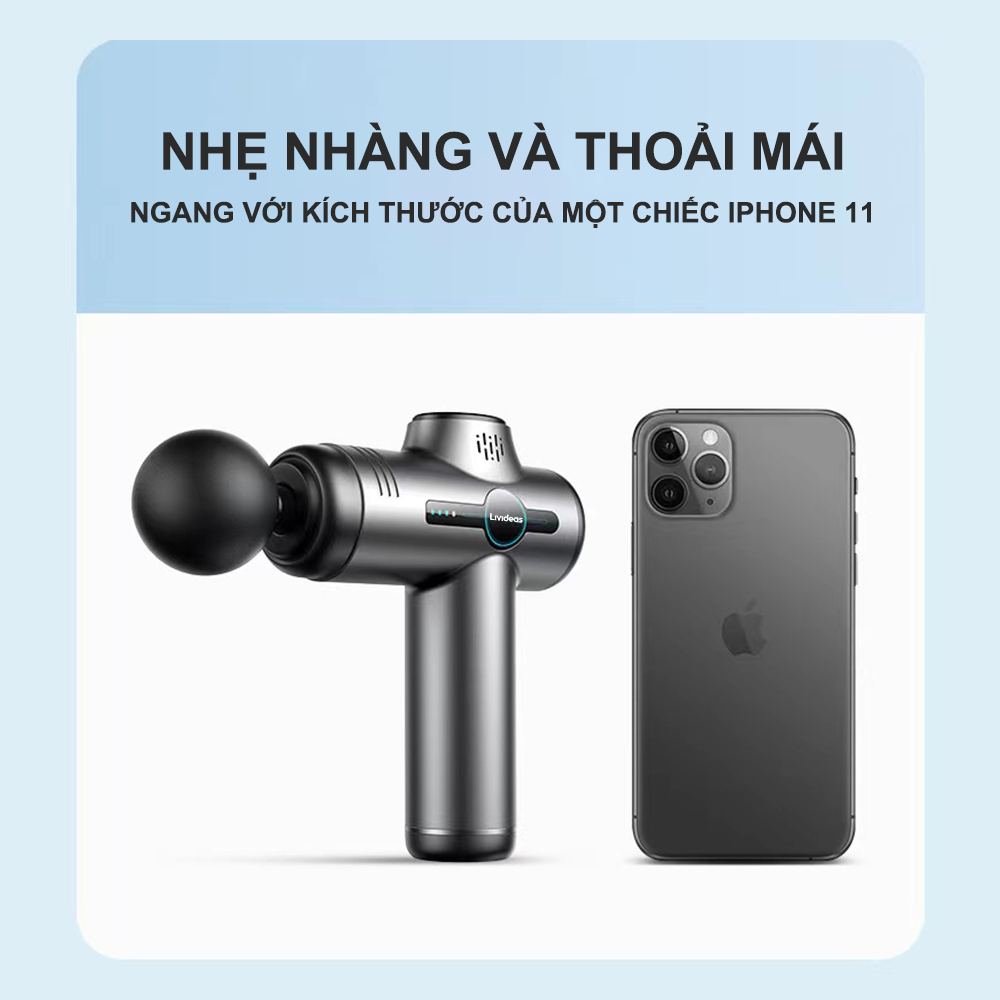 Súng Massage Livideas Rung Lưng Súng Rung Điện Thư Giãn Cơ Nhập Khẩu Chính Hãng 4 IN1 Toàn Thân Giảm Đau Nhức Cơ Toàn