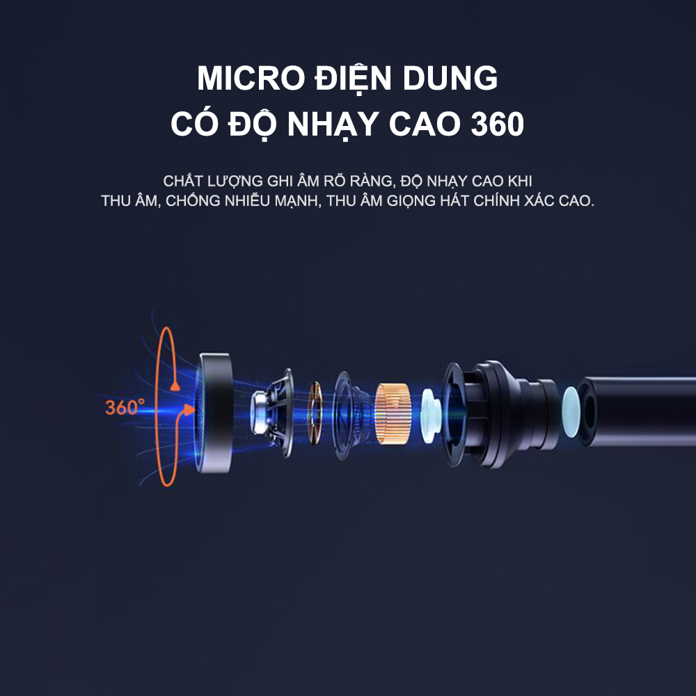 Micro không dây Lividias micro không dây cài áo cài áo lọc tạp mic livestream âm khi live/quay video/có đế sạc