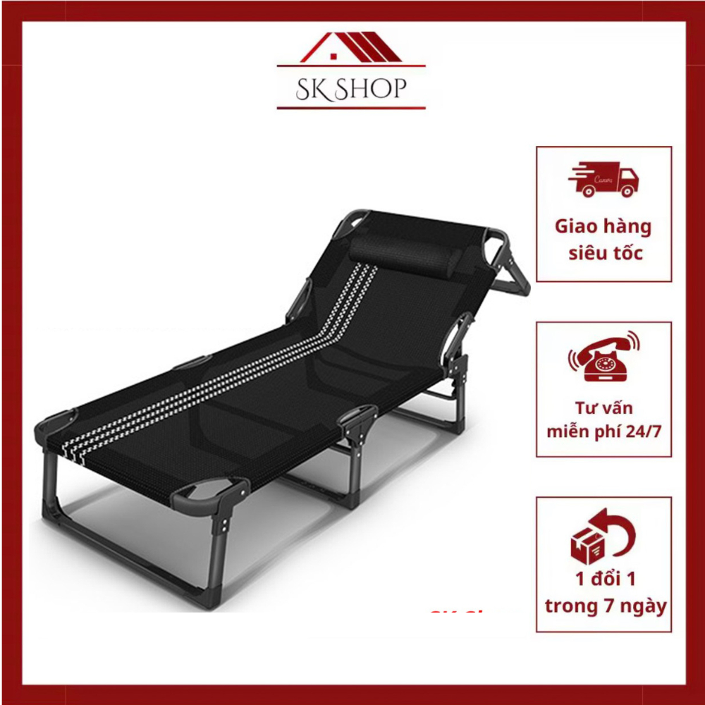 Giường gấp văn phòng , du lịch 4 chân - Giường xếp văn phòng cao cấp khung thép sơn tĩnh điện, chịu lực