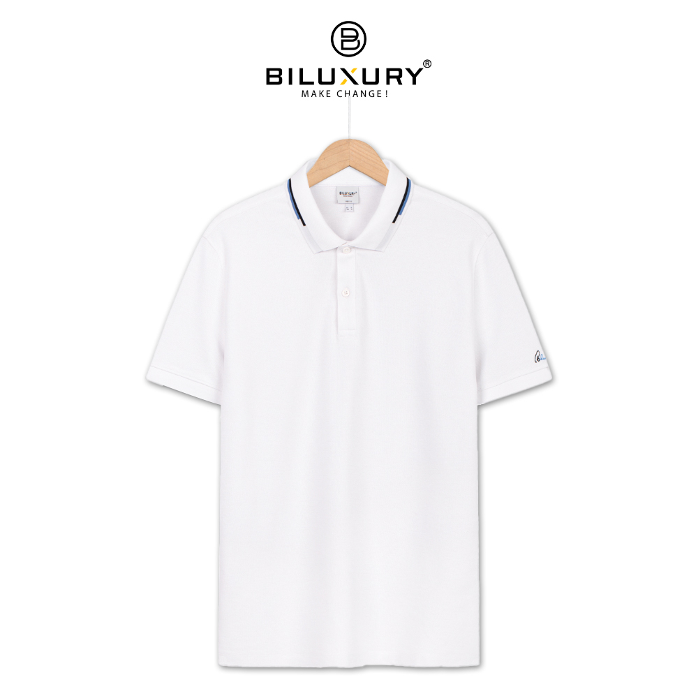 [Mã TOPSMW giảm đến 10k đơn 99k] Áo Polo Nam Biluxury 7APCT001 Form Slimfit Ôm Vừa Tôn Dáng Phối Viền Cổ Nổi Bật