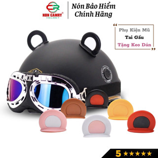 Tai Gấu (1 cặp) gắn trang trí mũ bảo hiểm NON CAMRY dễ thương, phụ kiện mũ độc lạ, nhiều màu sắc