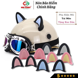 Tai mèo gắn mũ bảo hiểm NON CAMRY phối 2 màu (1 cặp), phụ kiện mũ bảo hiểm siêu cấp dễ thương