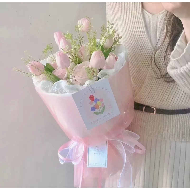 Giấy Gói Hoa Bóng Kính Màu Xấp 20 Tờ
