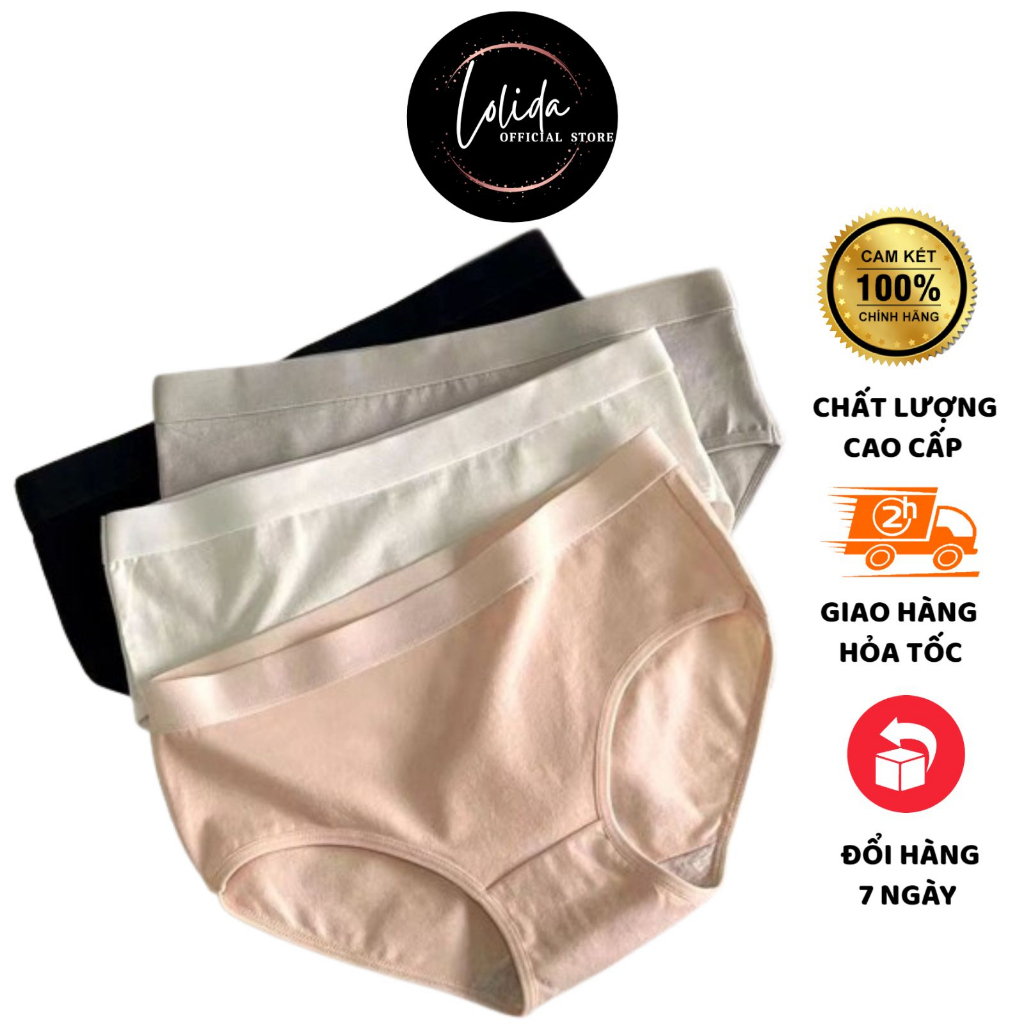 Quần Lót Nữ Cotton Lolida Cao Cấp Thiết Kế Kháng Khuẩn Mềm Mại Viền Chun Nữ Tính MÃ 1328