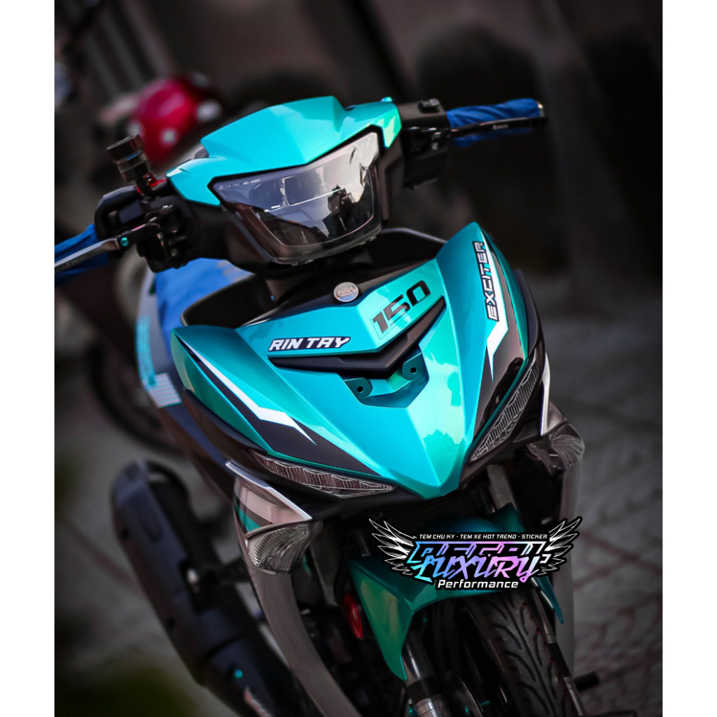 Tem rời exciter 150 xanh bạc siêu đẹp