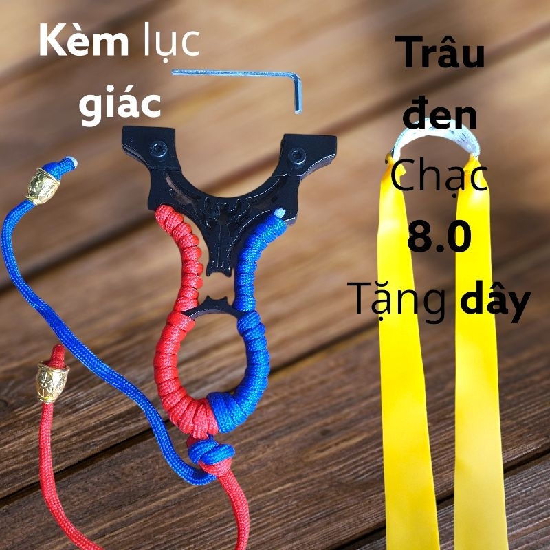 Ná trâu đen + tặng 1 dây + kèm bịch bi + lục giác