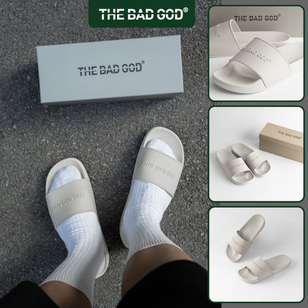 Dép quai ngang slipper The Bad God Basic màu nâu cao cấp fullbox X01 Brown