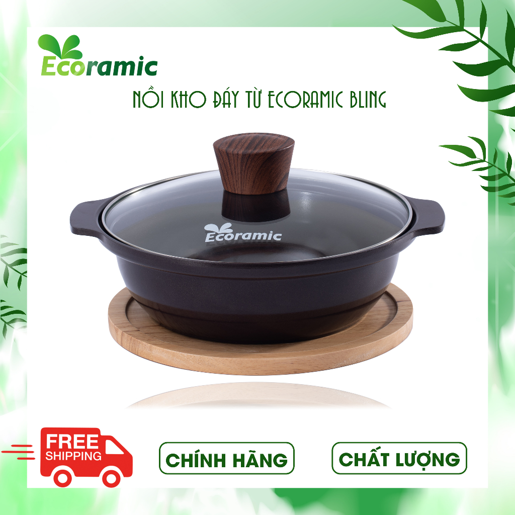 Nồi Kho Chống Dính Ecoramic Bling chính hãng - Cao cấp, Siêu bền - Dùng cho tất cả các loại bếp