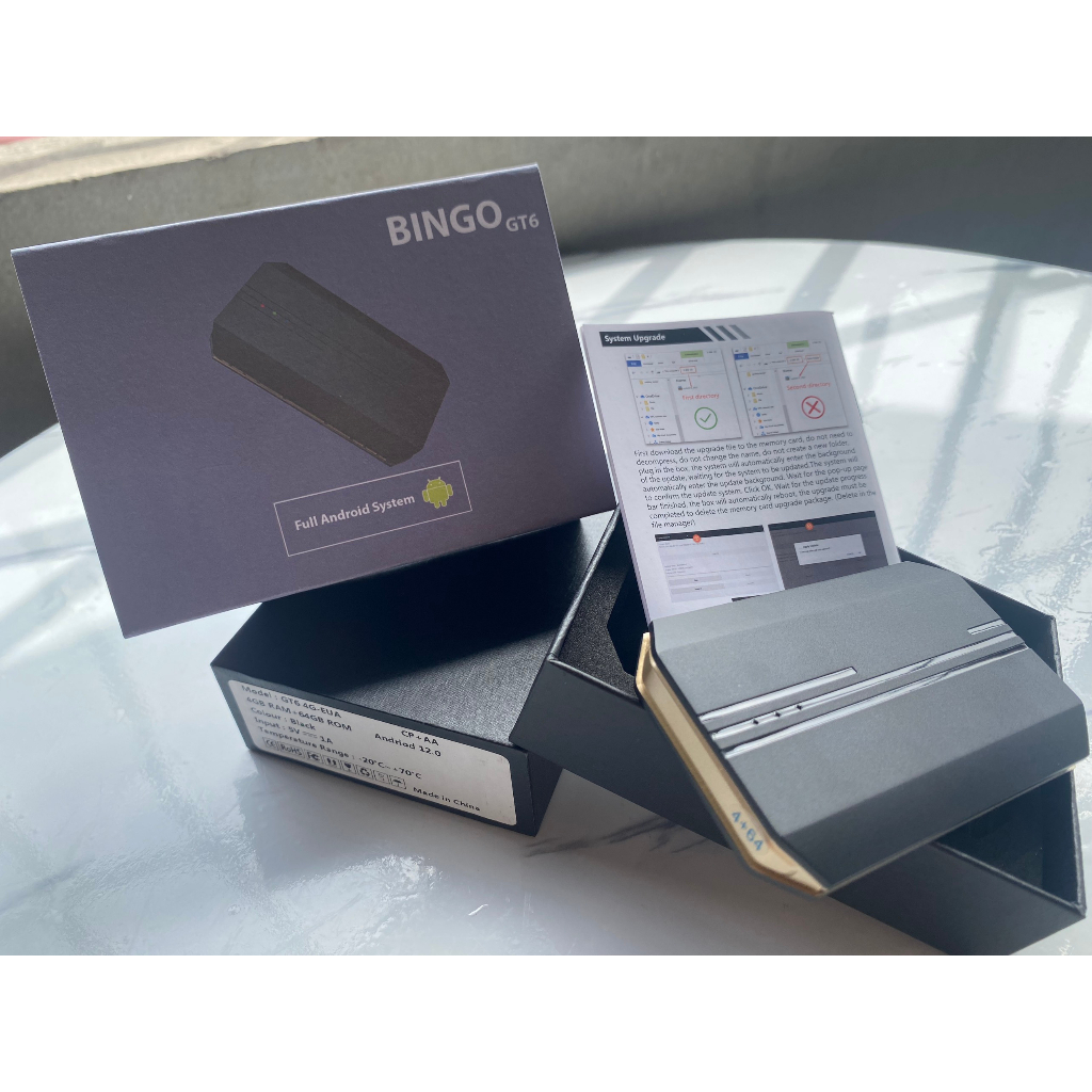 Box Android BINGO GT6 2023 -Tặng Ngay Vietmap S2 FREE+SIM 4G - Android 12.0 Chip 665 RAM 4GB+ROM 64GB