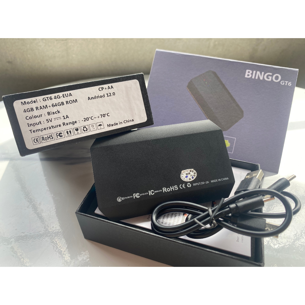 Box Android BINGO GT6 2023 -Tặng Ngay Vietmap S2 FREE+SIM 4G - Android 12.0 Chip 665 RAM 4GB+ROM 64GB