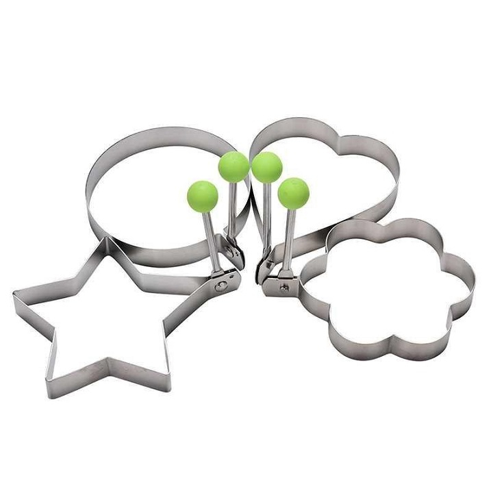 Bộ Khuôn Chiên Trứng, Làm Bánh Chất Liệu Thép Không Gỉ, Thiết Kế Nhiều Hình Dễ Thương, Giúp Bạn Sáng Tạo Trang Trí Món