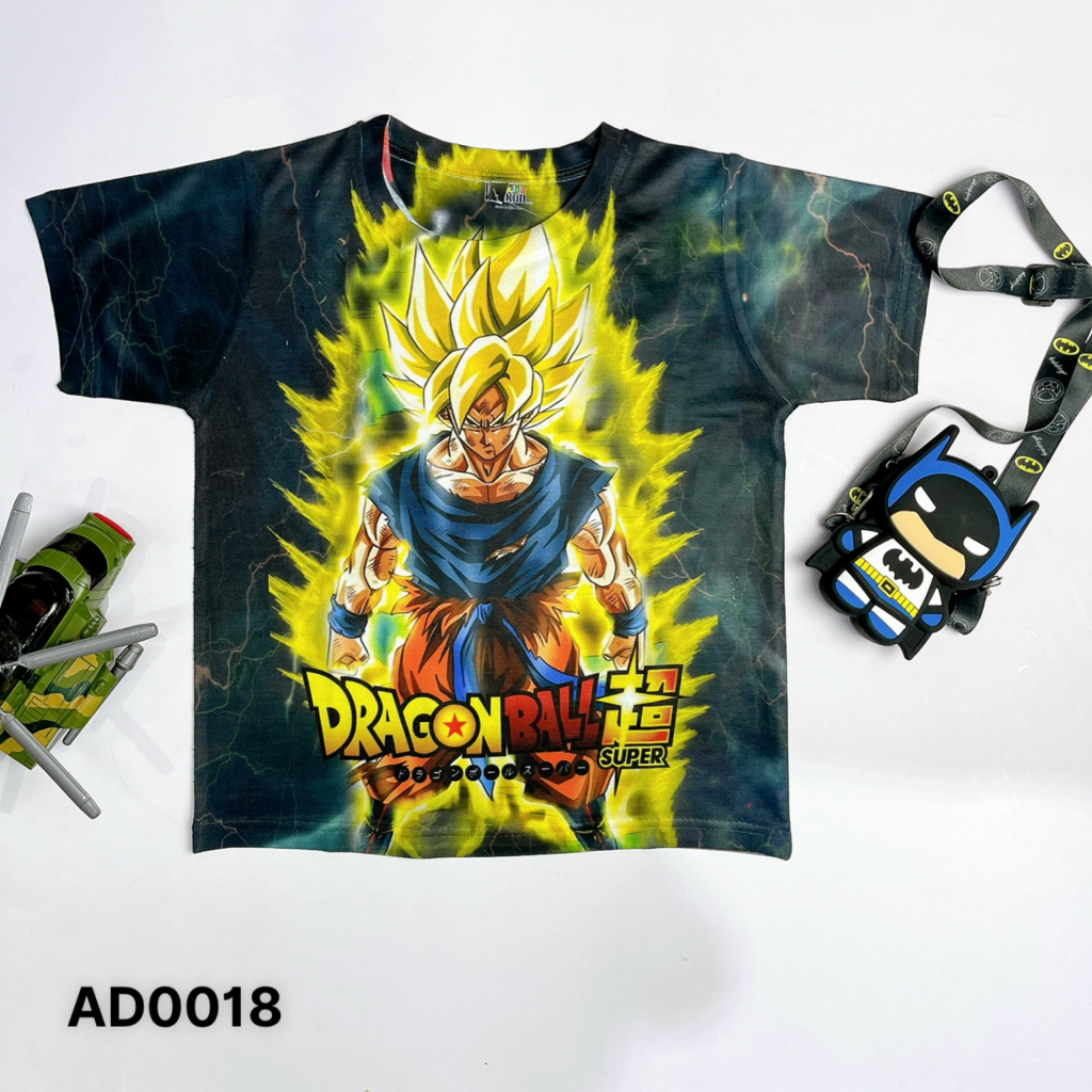 Áo bé trai thun lạnh in 3D hình Songoku & Naruto Kunkun Kid AD0016-18-23 - Áo trẻ em size đại từ 10-60kg