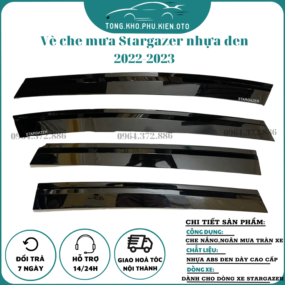 Vè Che Mưa Chỉ Inox Xe Huyndai Stargazer 2023 Mẫu Chỉ Inox Và Đen Thái Cao Cấp