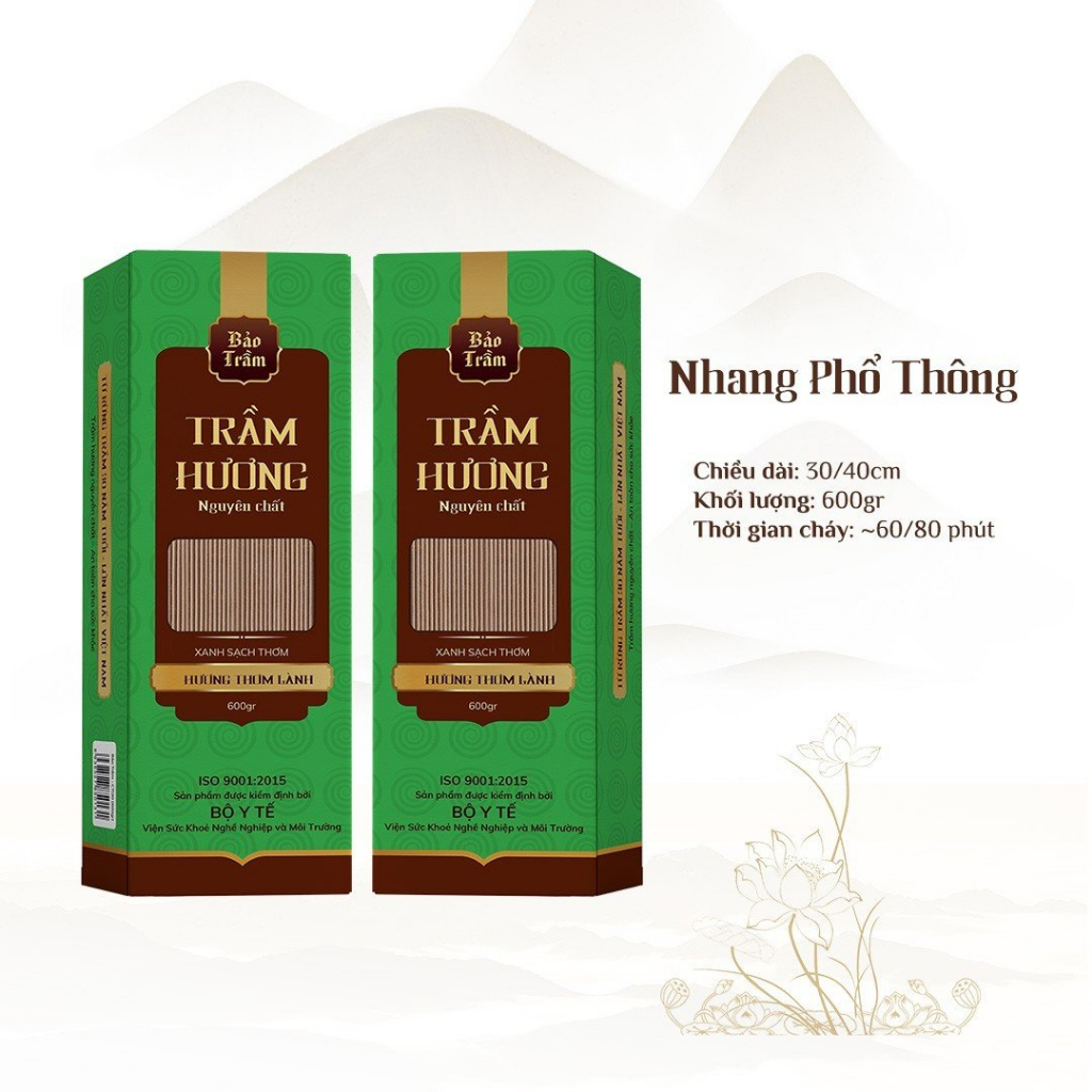 Combo 2 Nhang trầm hương thơm lành - 600gr - Hương thơm lành dịu nhẹ- Nhang Sạch Bảo Trầm - Trầm Hương Nguyên chất