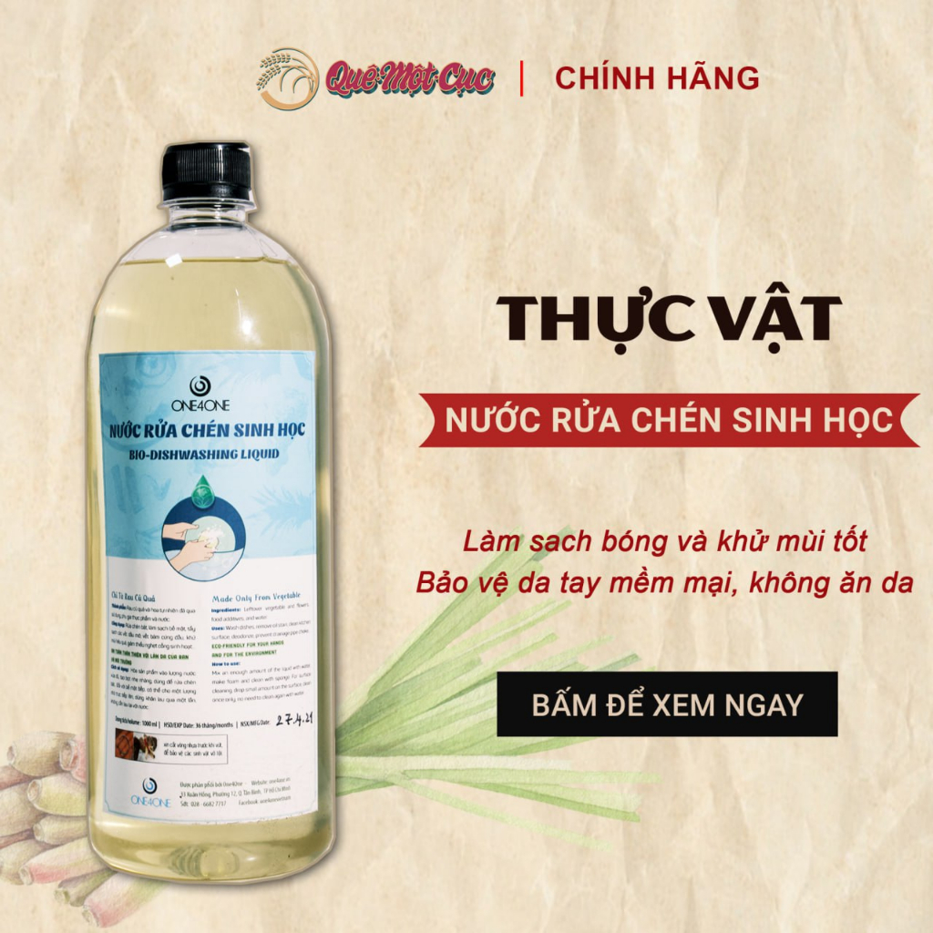 Nước giặt sinh học (CÓ ƯU ĐÃI), nước giặt hữu cơ, Quê Một Cục, 1 Lít