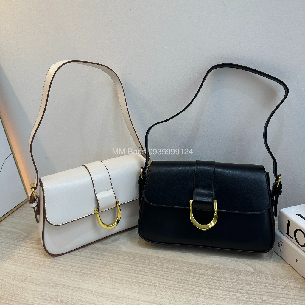 Túi cnk móng ngựa MM Bags túi kẹp nách size 23 đi chơi da đẹp form cứng cáp