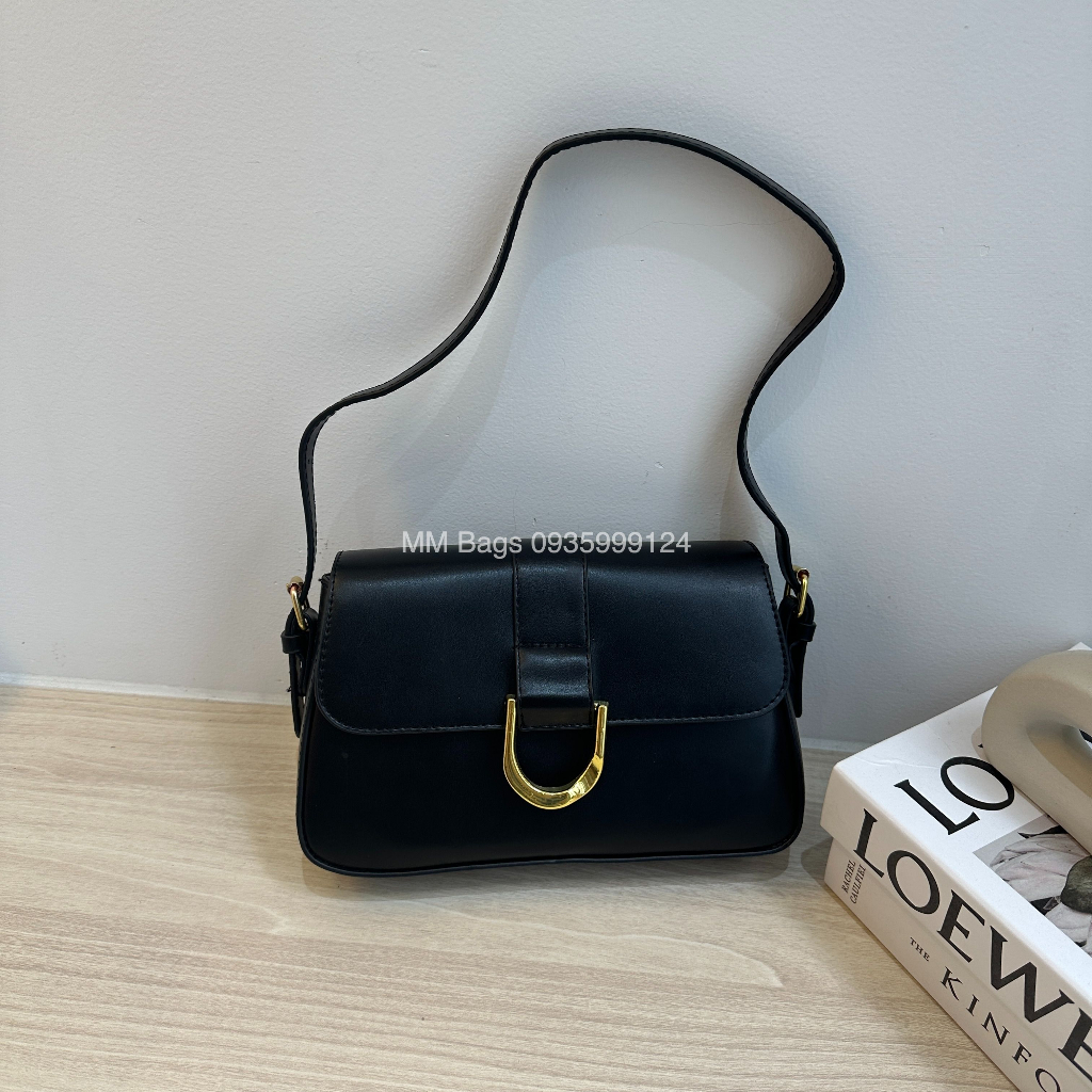 Túi cnk móng ngựa MM Bags túi kẹp nách size 23 đi chơi da đẹp form cứng cáp