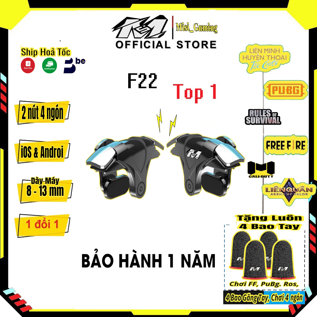 Nút bắn ff Pubg mobile,..Bộ nút bấm F22 phụ kiện hỗ trợ tay cầm chơi game PUBG thịnh hành gaming, Qùa tặng bao tay mượt.