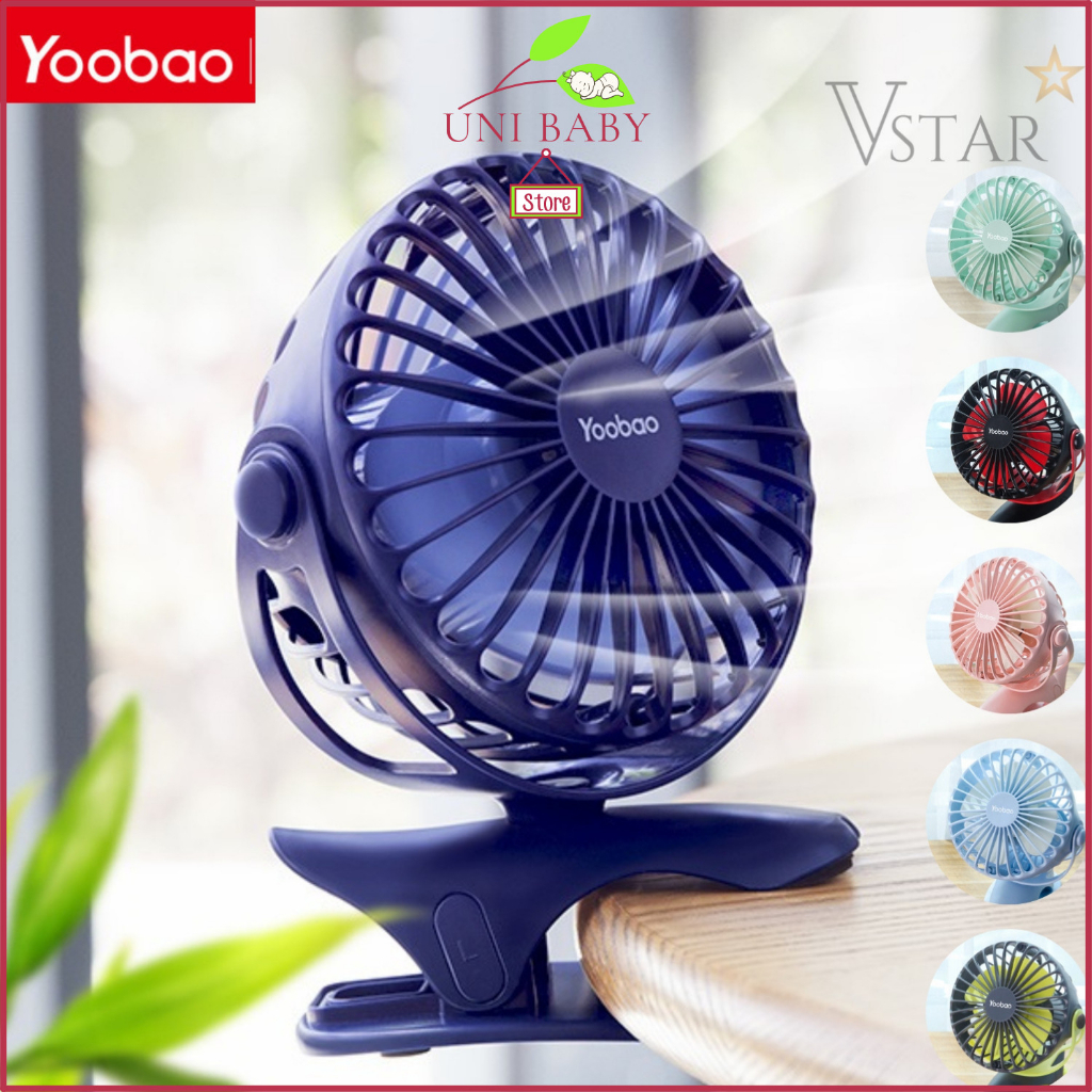 Quạt Yoobao Sasa Mini Cầm Tay Tích Điện Kẹp Xe Đẩy Để Bàn Du Lịch Bảo Hành tại shop