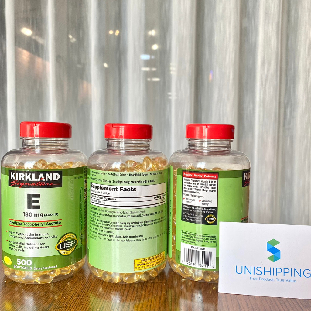 Viên Uống Bổ Sung Vitamin E 180mg Kirkland Signature  chính hãng Unishop28