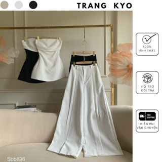 Đồ Bộ Set Nữ TRANG KYO Áo Cúp Ngực Kết Hợp Quần Ống Suông Rộng Set Dự Tiệc Cúp Ngực Quần Suông- SBB662