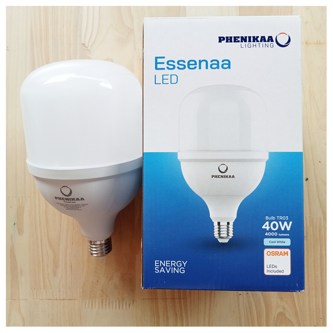 Đèn LED Bulb trụ PHENIKAA 40W - 50W/ 220V (Ánh sáng tráng) Chính hãng