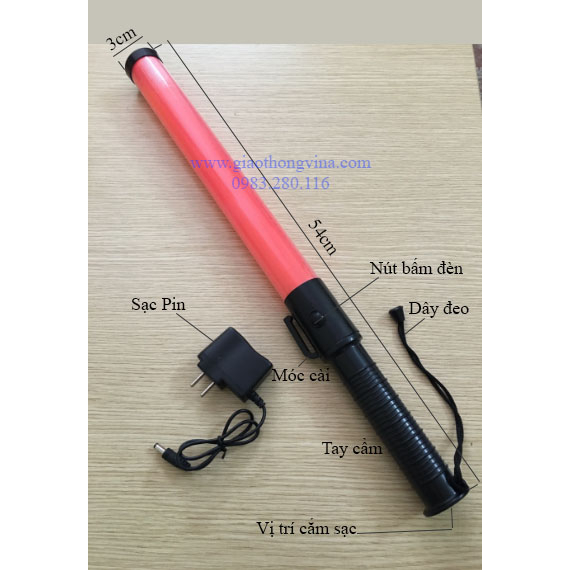 - Gậy chỉ huy LED - dùng PIN SẠC - 54cm - Gậy chỉ huy đèn LED - Gậy chỉ huy có đèn nhấp nháy - PIN