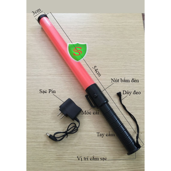 - Gậy chỉ huy LED - dùng PIN SẠC - 54cm - Gậy chỉ huy đèn LED - Gậy chỉ huy có đèn nhấp nháy - PIN