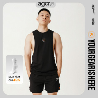 Áo ba lỗ tanktop nam tập gym AGCR áo thun sát nách thoáng mát nhiều mẫu 2 màu đen trắng
