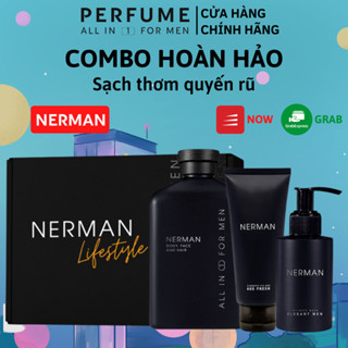 Combo sữa tắm nam 3in1 Nerman 350ml và sữa rửa mặt nam Nerman 60S Fresh 100ml và dung dịch vệ sinh nam Nerm 100ml