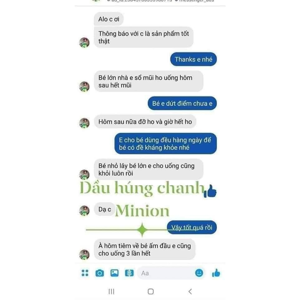 Tinh Dầu Húng Chanh Minion 🔥MUA 1 TẶNG 1🔥 giúp bé hết ho , hết sổ mũi , tăng đề kháng