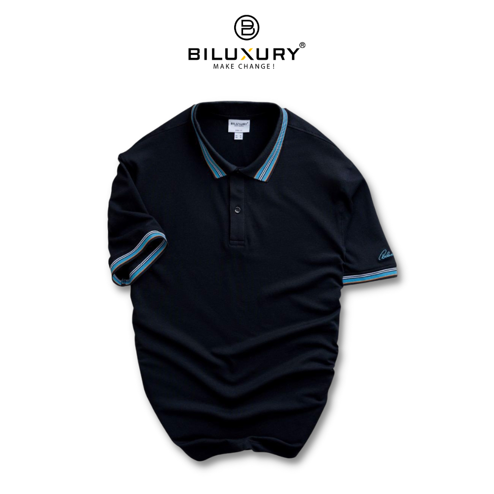 Áo Polo Vải Cotton Mềm Nhẹ 7APCT030DEN, Thoáng Mát, Thấm Hút Nhanh, Chống Nhăn