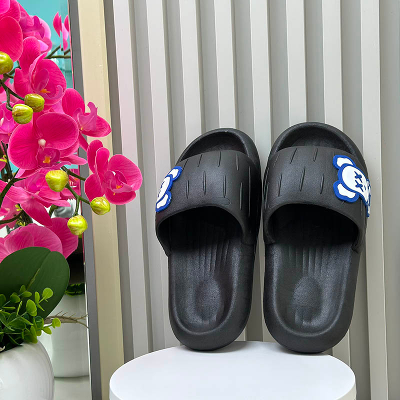 Dép đế bánh mì nam nữ quai ngang siêu nhẹ, siêu êm chân chống thấm nước cao 3cm - Đen