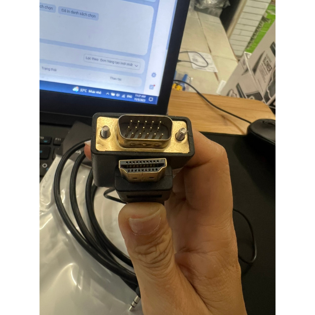 Cáp Chuyển VGA ra HDMI +USB Audio 1.8m, Hỗ Trợ 1080P, 720P