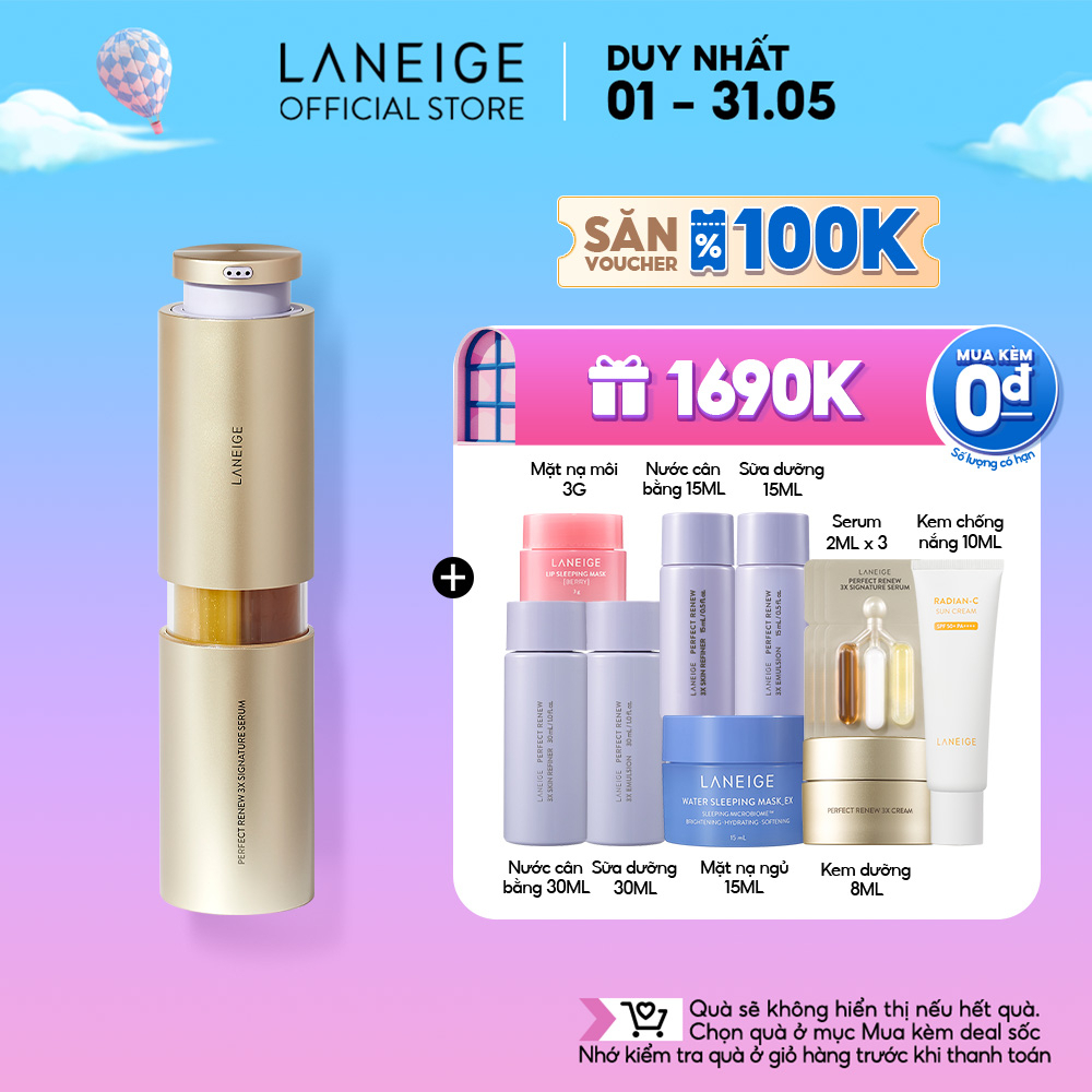 Tinh Chất Chống Lão Hoá, săn chắc và căng bóng da Laneige Serum Perfect Renew 3X Signature 40ml