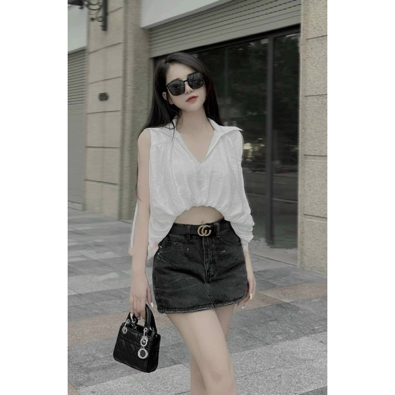 Áo sơ mi bí cộc tay ( hình thật shop chụp ) - CarotShop