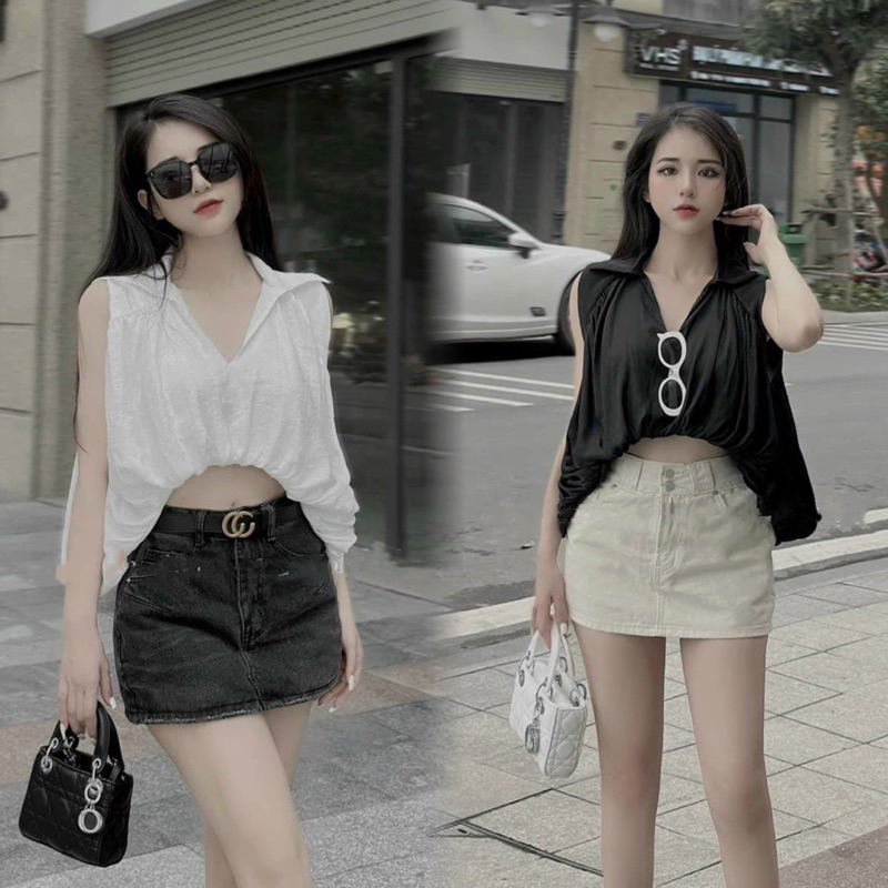 Áo sơ mi bí cộc tay ( hình thật shop chụp ) - CarotShop